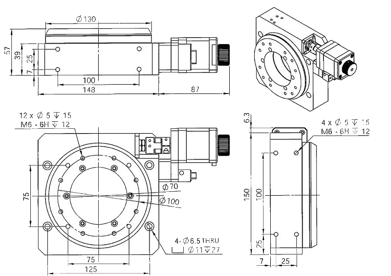 ZXR130M02 Precision Rotary StageMotion Control Products Ltd